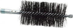 Schaefer Brush - 4-1/2" Brush Length, 2-1/2" Diam, Double Stem, Double Spiral Tube Brush - 7-1/2" Long, Tempered Steel Wire, 1/4" NPT Male Connection - Strong Tooling