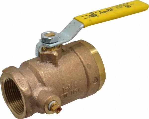 Conbraco - 1-1/4" Pipe, Bronze, Straight with Side Tap, Gas Ball Valve - 250 psi WOG Rating, Lever Handle, FNPT x FNPT End Connections, 2 Piece - Strong Tooling