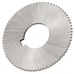 Made in USA - 2-3/4" Diam x 0.018" Blade Thickness x 3/4" Arbor Hole Diam, 72 Tooth Slitting and Slotting Saw - Arbor Connection, Right Hand, Uncoated, High Speed Steel, Concave Ground, Contains Keyway - Strong Tooling