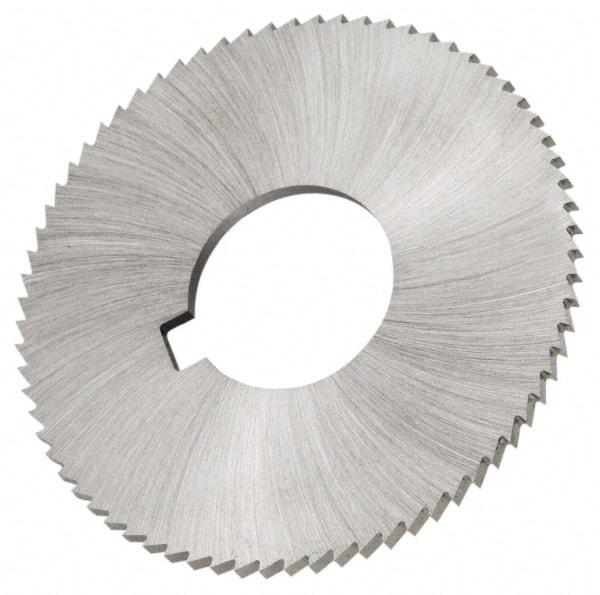 Made in USA - 1-3/4" Diam x 0.01" Blade Thickness x 5/8" Arbor Hole Diam, 132 Tooth Slitting and Slotting Saw - Arbor Connection, Right Hand, Uncoated, High Speed Steel, Concave Ground, Contains Keyway - Strong Tooling