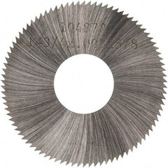 Made in USA - 1-3/4" Diam x 0.008" Blade Thickness x 5/8" Arbor Hole Diam, 90 Tooth Slitting and Slotting Saw - Arbor Connection, Right Hand, Uncoated, High Speed Steel, Concave Ground, Contains Keyway - Strong Tooling