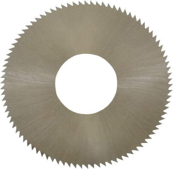 Made in USA - 1-3/4" Diam x 0.012" Blade Thickness x 5/8" Arbor Hole Diam, 90 Tooth Slitting and Slotting Saw - Arbor Connection, Right Hand, Uncoated, High Speed Steel, Concave Ground, Contains Keyway - Strong Tooling