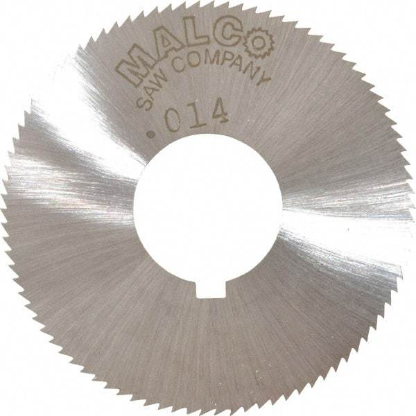 Made in USA - 1-3/4" Diam x 0.014" Blade Thickness x 5/8" Arbor Hole Diam, 90 Tooth Slitting and Slotting Saw - Arbor Connection, Right Hand, Uncoated, High Speed Steel, Concave Ground, Contains Keyway - Strong Tooling