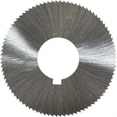 Made in USA - 1-3/4" Diam x 0.023" Blade Thickness x 5/8" Arbor Hole Diam, 90 Tooth Slitting and Slotting Saw - Arbor Connection, Right Hand, Uncoated, High Speed Steel, Concave Ground, Contains Keyway - Strong Tooling