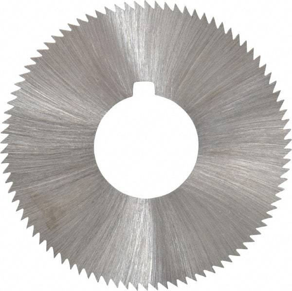 Made in USA - 1-3/4" Diam x 0.04" Blade Thickness x 5/8" Arbor Hole Diam, 90 Tooth Slitting and Slotting Saw - Arbor Connection, Right Hand, Uncoated, High Speed Steel, Concave Ground, Contains Keyway - Strong Tooling