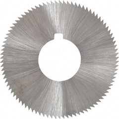 Made in USA - 1-3/4" Diam x 0.04" Blade Thickness x 5/8" Arbor Hole Diam, 90 Tooth Slitting and Slotting Saw - Arbor Connection, Right Hand, Uncoated, High Speed Steel, Concave Ground, Contains Keyway - Strong Tooling