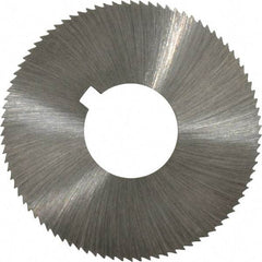 Made in USA - 1-3/4" Diam x 0.045" Blade Thickness x 5/8" Arbor Hole Diam, 90 Tooth Slitting and Slotting Saw - Arbor Connection, Right Hand, Uncoated, High Speed Steel, Concave Ground, Contains Keyway - Strong Tooling