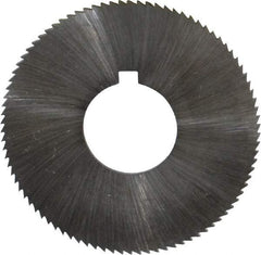 Made in USA - 1-3/4" Diam x 0.051" Blade Thickness x 5/8" Arbor Hole Diam, 90 Tooth Slitting and Slotting Saw - Arbor Connection, Right Hand, Uncoated, High Speed Steel, Concave Ground, Contains Keyway - Strong Tooling