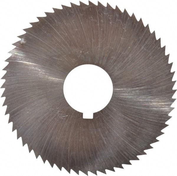 Made in USA - 2-1/4" Diam x 0.018" Blade Thickness x 5/8" Arbor Hole Diam, 60 Tooth Slitting and Slotting Saw - Arbor Connection, Right Hand, Uncoated, High Speed Steel, Concave Ground, Contains Keyway - Strong Tooling