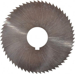 Made in USA - 2-1/4" Diam x 0.018" Blade Thickness x 5/8" Arbor Hole Diam, 60 Tooth Slitting and Slotting Saw - Arbor Connection, Right Hand, Uncoated, High Speed Steel, Concave Ground, Contains Keyway - Strong Tooling