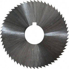 Made in USA - 2-1/4" Diam x 0.023" Blade Thickness x 5/8" Arbor Hole Diam, 60 Tooth Slitting and Slotting Saw - Arbor Connection, Right Hand, Uncoated, High Speed Steel, Concave Ground, Contains Keyway - Strong Tooling