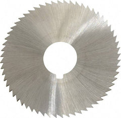 Made in USA - 2-1/4" Diam x 0.036" Blade Thickness x 5/8" Arbor Hole Diam, 60 Tooth Slitting and Slotting Saw - Arbor Connection, Right Hand, Uncoated, High Speed Steel, Concave Ground, Contains Keyway - Strong Tooling