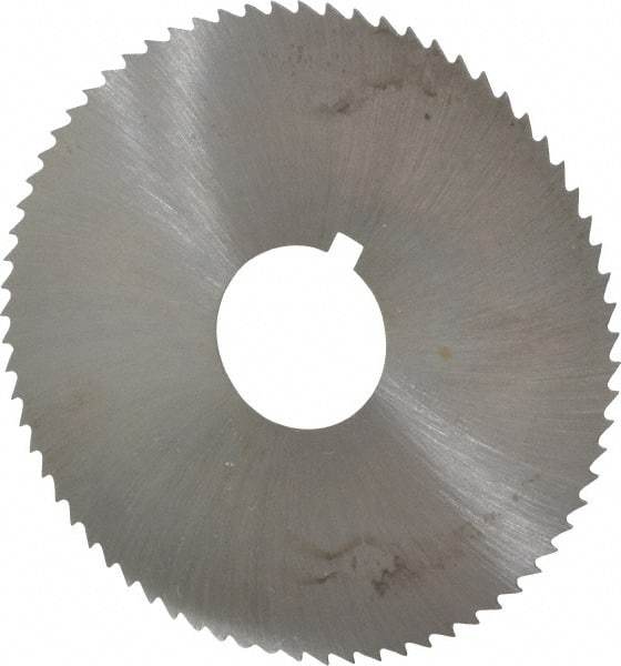 Made in USA - 2-3/4" Diam x 0.02" Blade Thickness x 3/4" Arbor Hole Diam, 72 Tooth Slitting and Slotting Saw - Arbor Connection, Right Hand, Uncoated, High Speed Steel, Concave Ground, Contains Keyway - Strong Tooling