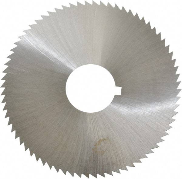 Made in USA - 2-3/4" Diam x 0.023" Blade Thickness x 3/4" Arbor Hole Diam, 72 Tooth Slitting and Slotting Saw - Arbor Connection, Right Hand, Uncoated, High Speed Steel, Concave Ground, Contains Keyway - Strong Tooling