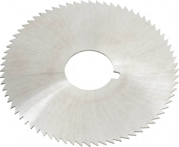 Made in USA - 2-3/4" Diam x 0.025" Blade Thickness x 3/4" Arbor Hole Diam, 72 Tooth Slitting and Slotting Saw - Arbor Connection, Right Hand, Uncoated, High Speed Steel, Concave Ground, Contains Keyway - Strong Tooling