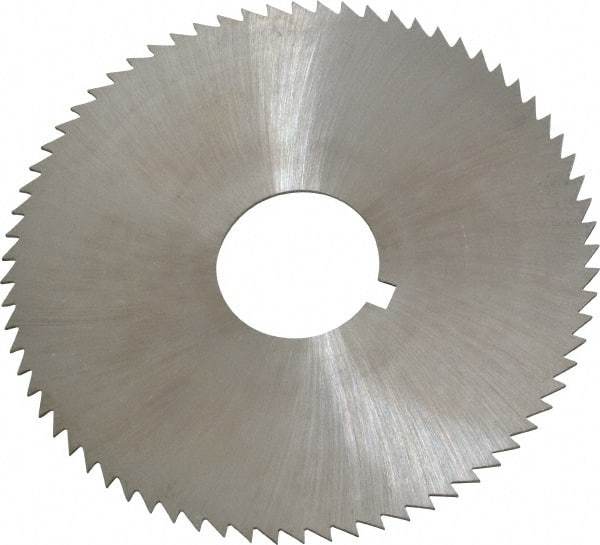 Made in USA - 2-3/4" Diam x 0.032" Blade Thickness x 3/4" Arbor Hole Diam, 72 Tooth Slitting and Slotting Saw - Arbor Connection, Right Hand, Uncoated, High Speed Steel, Concave Ground, Contains Keyway - Strong Tooling