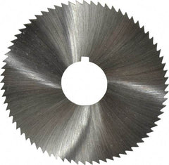 Made in USA - 2-3/4" Diam x 0.04" Blade Thickness x 3/4" Arbor Hole Diam, 72 Tooth Slitting and Slotting Saw - Arbor Connection, Right Hand, Uncoated, High Speed Steel, Concave Ground, Contains Keyway - Strong Tooling