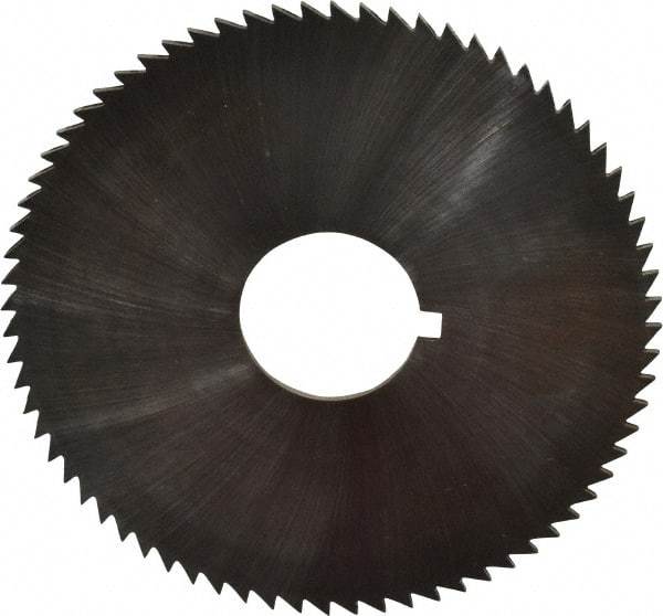 Made in USA - 2-3/4" Diam x 0.045" Blade Thickness x 3/4" Arbor Hole Diam, 72 Tooth Slitting and Slotting Saw - Arbor Connection, Right Hand, Uncoated, High Speed Steel, Concave Ground, Contains Keyway - Strong Tooling