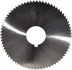 Made in USA - 2-3/4" Diam x 0.081" Blade Thickness x 3/4" Arbor Hole Diam, 72 Tooth Slitting and Slotting Saw - Arbor Connection, Right Hand, Uncoated, High Speed Steel, Concave Ground, Contains Keyway - Strong Tooling