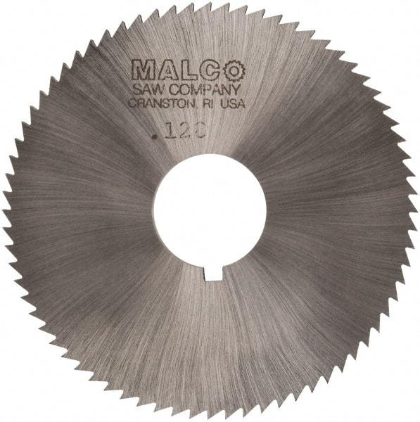 Made in USA - 2-3/4" Diam x 0.128" Blade Thickness x 3/4" Arbor Hole Diam, 72 Tooth Slitting and Slotting Saw - Arbor Connection, Right Hand, Uncoated, High Speed Steel, Concave Ground, Contains Keyway - Strong Tooling