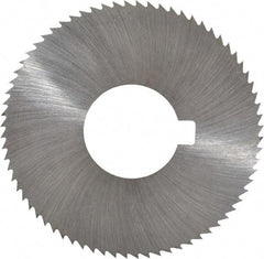 Made in USA - 2-3/4" Diam x 0.016" Blade Thickness x 1" Arbor Hole Diam, 72 Tooth Slitting and Slotting Saw - Arbor Connection, Right Hand, Uncoated, High Speed Steel, Concave Ground, Contains Keyway - Strong Tooling