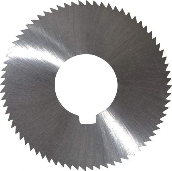 Made in USA - 2-3/4" Diam x 0.045" Blade Thickness x 1" Arbor Hole Diam, 72 Tooth Slitting and Slotting Saw - Arbor Connection, Right Hand, Uncoated, High Speed Steel, Concave Ground, Contains Keyway - Strong Tooling