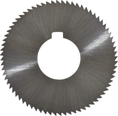 Made in USA - 2-3/4" Diam x 0.057" Blade Thickness x 1" Arbor Hole Diam, 72 Tooth Slitting and Slotting Saw - Arbor Connection, Right Hand, Uncoated, High Speed Steel, Concave Ground, Contains Keyway - Strong Tooling