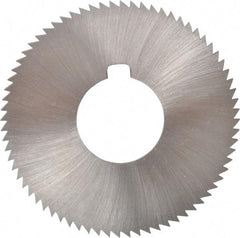 Made in USA - 2-3/4" Diam x 0.072" Blade Thickness x 1" Arbor Hole Diam, 72 Tooth Slitting and Slotting Saw - Arbor Connection, Right Hand, Uncoated, High Speed Steel, Concave Ground, Contains Keyway - Strong Tooling