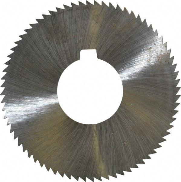 Made in USA - 2-3/4" Diam x 0.081" Blade Thickness x 1" Arbor Hole Diam, 72 Tooth Slitting and Slotting Saw - Arbor Connection, Right Hand, Uncoated, High Speed Steel, Concave Ground, Contains Keyway - Strong Tooling