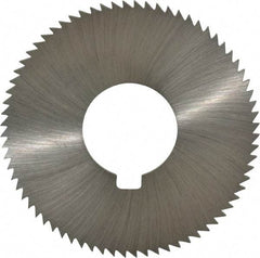 Made in USA - 2-3/4" Diam x 0.091" Blade Thickness x 1" Arbor Hole Diam, 72 Tooth Slitting and Slotting Saw - Arbor Connection, Right Hand, Uncoated, High Speed Steel, Concave Ground, Contains Keyway - Strong Tooling