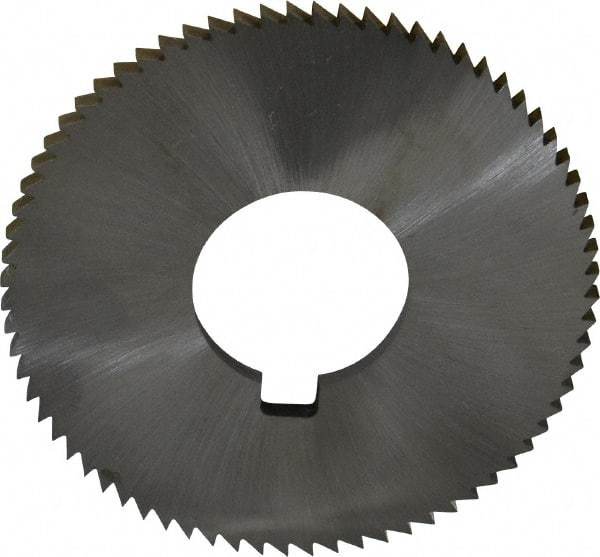 Made in USA - 2-3/4" Diam x 0.144" Blade Thickness x 1" Arbor Hole Diam, 72 Tooth Slitting and Slotting Saw - Arbor Connection, Right Hand, Uncoated, High Speed Steel, Concave Ground, Contains Keyway - Strong Tooling