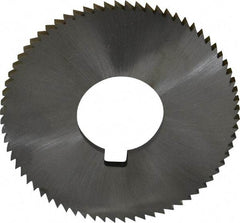 Made in USA - 2-3/4" Diam x 0.144" Blade Thickness x 1" Arbor Hole Diam, 72 Tooth Slitting and Slotting Saw - Arbor Connection, Right Hand, Uncoated, High Speed Steel, Concave Ground, Contains Keyway - Strong Tooling