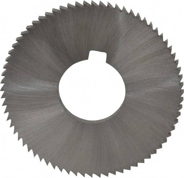 Made in USA - 2-3/4" Diam x 0.162" Blade Thickness x 1" Arbor Hole Diam, 72 Tooth Slitting and Slotting Saw - Arbor Connection, Right Hand, Uncoated, High Speed Steel, Concave Ground, Contains Keyway - Strong Tooling