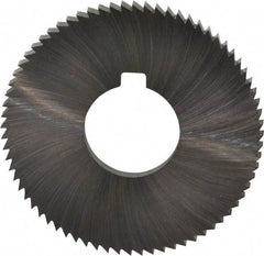 Made in USA - 2-3/4" Diam x 0.182" Blade Thickness x 1" Arbor Hole Diam, 72 Tooth Slitting and Slotting Saw - Arbor Connection, Right Hand, Uncoated, High Speed Steel, Concave Ground, Contains Keyway - Strong Tooling