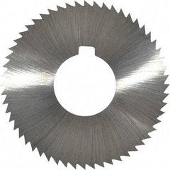 Made in USA - 2-3/4" Diam x 0.032" Blade Thickness x 1" Arbor Hole Diam, 56 Tooth Slitting and Slotting Saw - Arbor Connection, Right Hand, Uncoated, High Speed Steel, Concave Ground, Contains Keyway - Strong Tooling