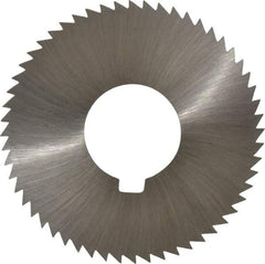 Made in USA - 2-3/4" Diam x 0.04" Blade Thickness x 1" Arbor Hole Diam, 56 Tooth Slitting and Slotting Saw - Arbor Connection, Right Hand, Uncoated, High Speed Steel, Concave Ground, Contains Keyway - Strong Tooling