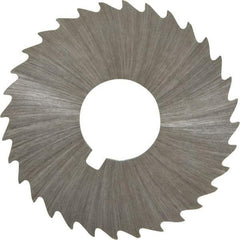 Made in USA - 1-1/2" Diam x 1/32" Blade Thickness x 1/2" Arbor Hole Diam, 32 Tooth Slitting and Slotting Saw - Arbor Connection, Right Hand, Uncoated, High Speed Steel, Concave Ground, Contains Keyway - Strong Tooling