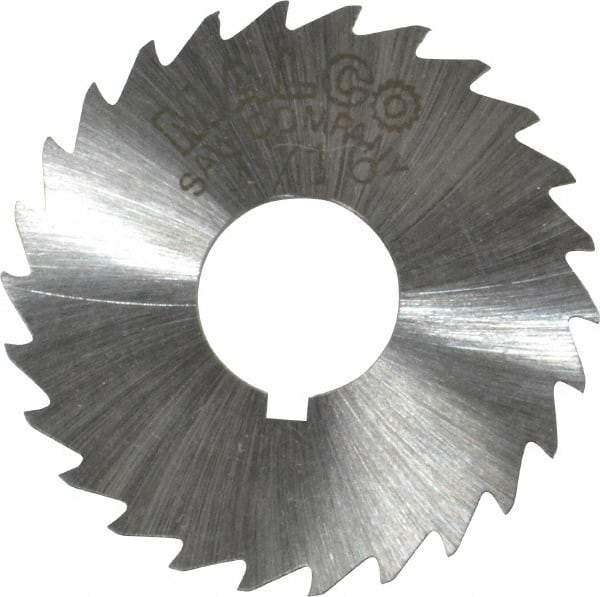 Made in USA - 1-1/2" Diam x 1/16" Blade Thickness x 1/2" Arbor Hole Diam, 26 Tooth Slitting and Slotting Saw - Arbor Connection, Right Hand, Uncoated, High Speed Steel, Concave Ground, Contains Keyway - Strong Tooling