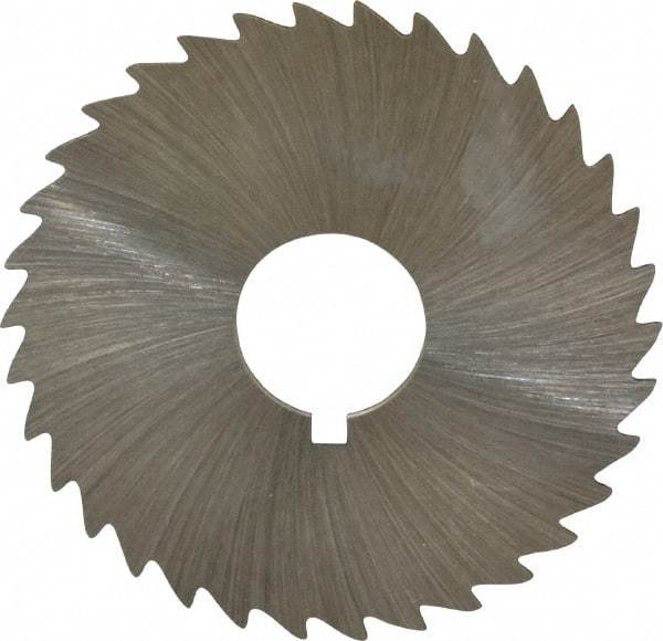 Made in USA - 1-3/4" Diam x 1/32" Blade Thickness x 1/2" Arbor Hole Diam, 34 Tooth Slitting and Slotting Saw - Arbor Connection, Right Hand, Uncoated, High Speed Steel, Concave Ground, Contains Keyway - Strong Tooling