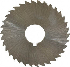 Made in USA - 1-3/4" Diam x 1/32" Blade Thickness x 1/2" Arbor Hole Diam, 34 Tooth Slitting and Slotting Saw - Arbor Connection, Right Hand, Uncoated, High Speed Steel, Concave Ground, Contains Keyway - Strong Tooling