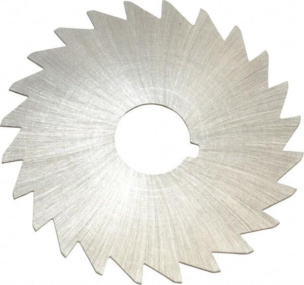 Made in USA - 2" Diam x 1/32" Blade Thickness x 1/2" Arbor Hole Diam, 24 Tooth Slitting and Slotting Saw - Arbor Connection, Right Hand, Uncoated, High Speed Steel, Concave Ground, Contains Keyway - Strong Tooling