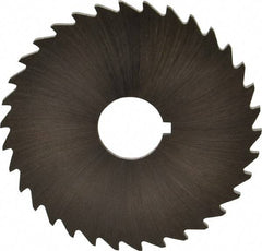 Made in USA - 2" Diam x 1/16" Blade Thickness x 1/2" Arbor Hole Diam, 34 Tooth Slitting and Slotting Saw - Arbor Connection, Right Hand, Uncoated, High Speed Steel, Concave Ground, Contains Keyway - Strong Tooling