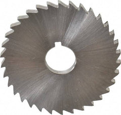 Made in USA - 2" Diam x 5/32" Blade Thickness x 1/2" Arbor Hole Diam, 34 Tooth Slitting and Slotting Saw - Arbor Connection, Right Hand, Uncoated, High Speed Steel, Concave Ground, Contains Keyway - Strong Tooling