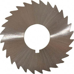 Made in USA - 2-1/2" Diam x 1/8" Blade Thickness x 7/8" Arbor Hole Diam, 28 Tooth Slitting and Slotting Saw - Arbor Connection, Right Hand, Uncoated, High Speed Steel, Concave Ground, Contains Keyway - Strong Tooling