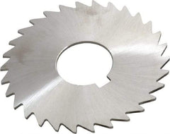 Made in USA - 3" Diam x 1/16" Blade Thickness x 1" Arbor Hole Diam, 30 Tooth Slitting and Slotting Saw - Arbor Connection, Right Hand, Uncoated, High Speed Steel, Concave Ground, Contains Keyway - Strong Tooling