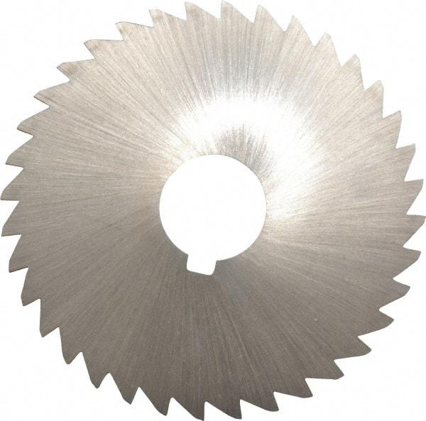 Made in USA - 4" Diam x 1/16" Blade Thickness x 1" Arbor Hole Diam, 36 Tooth Slitting and Slotting Saw - Arbor Connection, Right Hand, Uncoated, High Speed Steel, Concave Ground, Contains Keyway - Strong Tooling