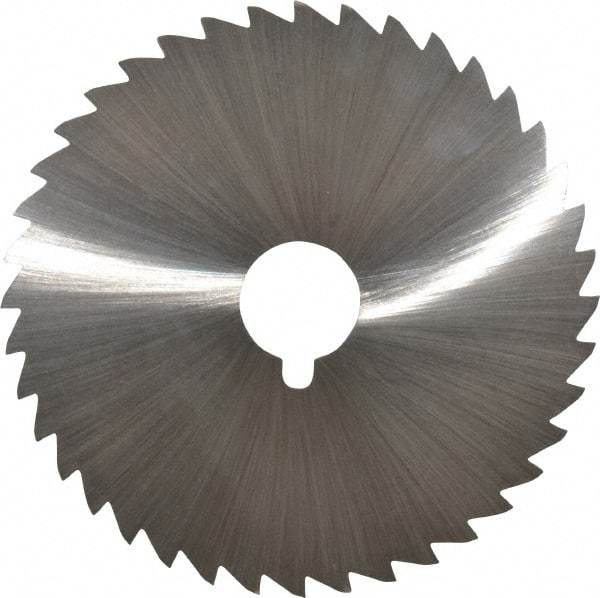 Made in USA - 5" Diam x 1/16" Blade Thickness x 1" Arbor Hole Diam, 40 Tooth Slitting and Slotting Saw - Arbor Connection, Right Hand, Uncoated, High Speed Steel, Concave Ground, Contains Keyway - Strong Tooling