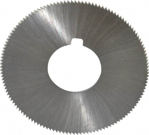 Made in USA - 1-3/4" Diam x 0.036" Blade Thickness x 5/8" Arbor Hole Diam, 132 Tooth Slitting and Slotting Saw - Arbor Connection, Right Hand, Uncoated, High Speed Steel, Concave Ground, Contains Keyway - Strong Tooling