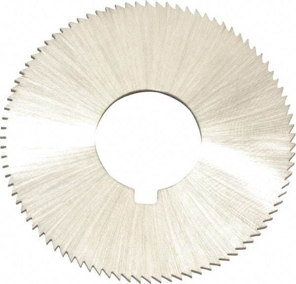 Made in USA - 1-3/4" Diam x 0.057" Blade Thickness x 5/8" Arbor Hole Diam, 132 Tooth Slitting and Slotting Saw - Arbor Connection, Right Hand, Uncoated, High Speed Steel, Concave Ground, Contains Keyway - Strong Tooling