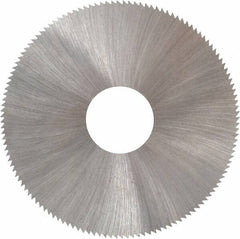 Made in USA - 2-1/4" Diam x 0.01" Blade Thickness x 5/8" Arbor Hole Diam, 132 Tooth Slitting and Slotting Saw - Arbor Connection, Right Hand, Uncoated, High Speed Steel, Concave Ground, Contains Keyway - Strong Tooling